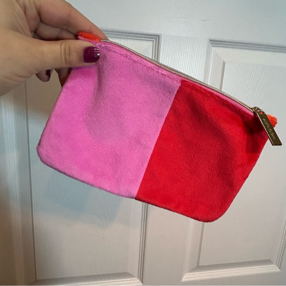 Pink and Red Colorblock Pouch - Picture 1 of 3